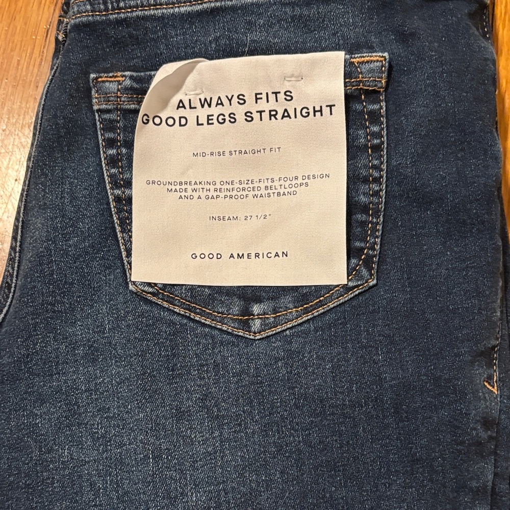 Good American Deep Blue Straight Jeans - Picture 4 of 5